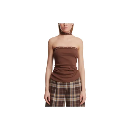 The Attico Strapless Tops Women's Brown