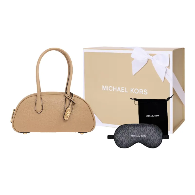 MICHAEL KORS Grain Leather One Shoulder Handbag Women's Beige-5