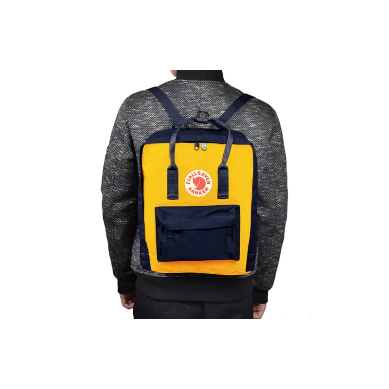 Fjallraven Vinylon Backpack Regular Unisex Sea Blue Warm Yellow-4