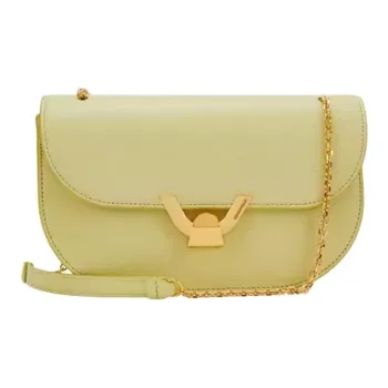 COCCINELLE Cow Leather Crossbody Bag Shoulder Bag Large Size Women's Lemon Juice Color