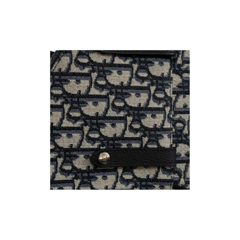 DIOR Saddle Jacquard Fabric Saddle Bag, Fanny Pack, Sling Bag, Crossbody Bag, Shoulder Bag Men's Black Beige-6