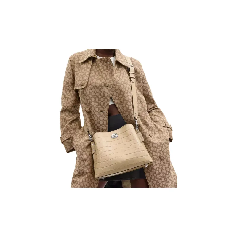 COACH Willow Leather One Shoulder Handbag Tubas Women's Ivory-5