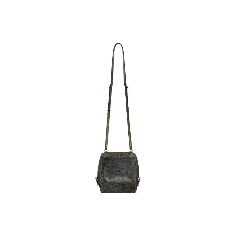 Givenchy Pandora Crackle Calfskin Shoulder Bag, Crossbody Bag Trumpets Women's Black & Yellow-2