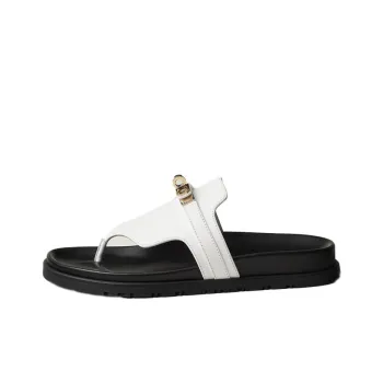 HERMES Empire Rubber Sole Flip Flops Women's White