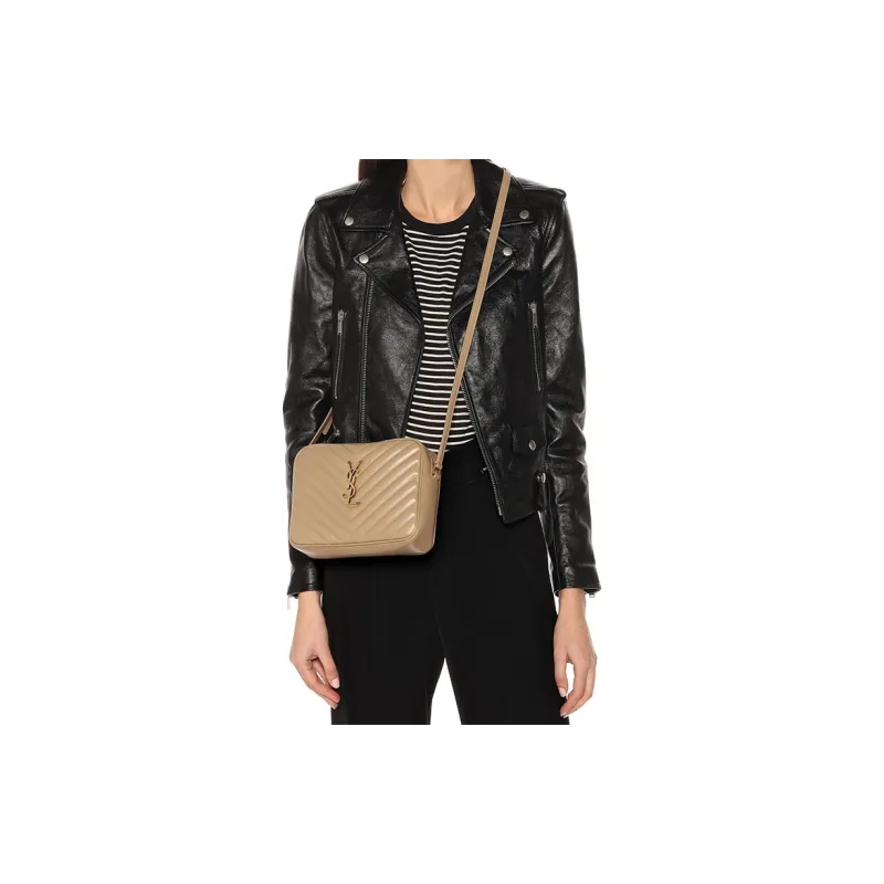SAINT LAURENT Lou Crossbody Bag Small Monogram Beige-4