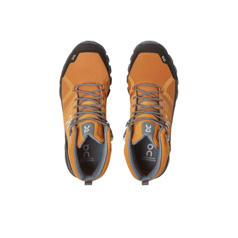 On Water-Resistant Mid-Top Trekking Shoes Men's Walnut Color | Lime-3