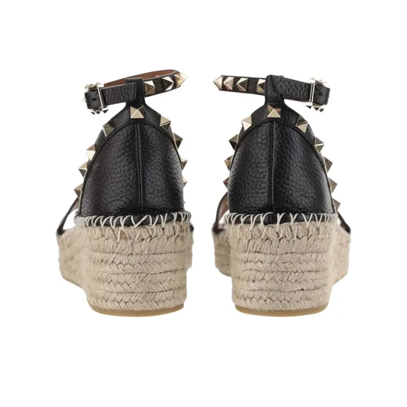 Valentino Rockstud One Strap Sandals Women's Black-4