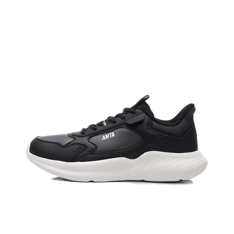 Anta Anti Slip Wear Resistant Low Top Casual Shoes Men's Black Gray-0