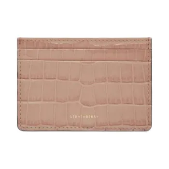 Strathberry Calfskin Card Holder Women's Pink Peony