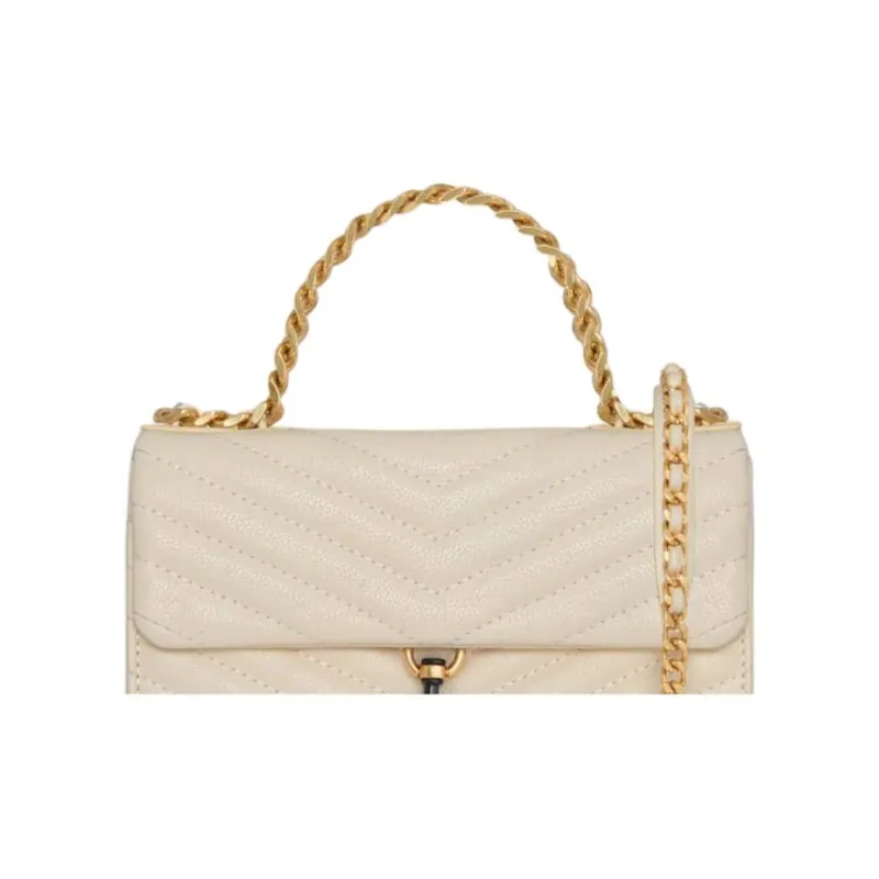 REBECCA MINKOFF Edie Genuine Leather Handbag Shoulder Bag Crossbody Bag Mini Women's White-3