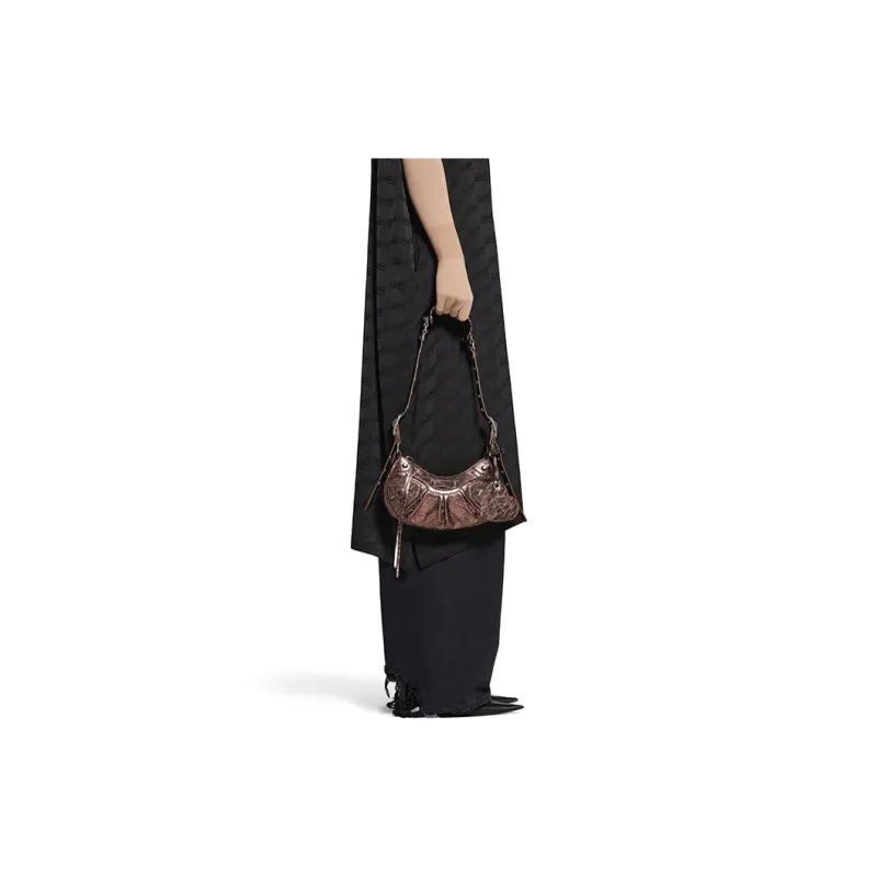 Balenciaga Women's Le Cagole XS Lambskin Shoulder Bag Brown-7