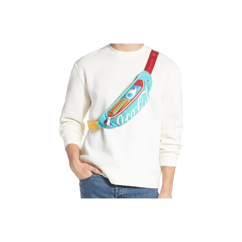 Champion Coca Champion Collaboration Polyester One Shoulder Crossbody Fanny Pack Unisex Mint Green-3