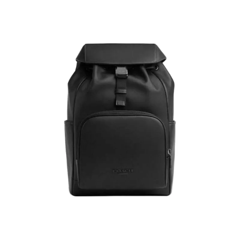 COACH Smooth Calf Leather Backpack Medium Size Men's Black-0