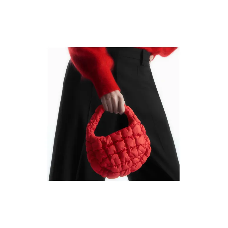 COS Recycled Polyester Cloud Bag, Handbag Women's Red-2