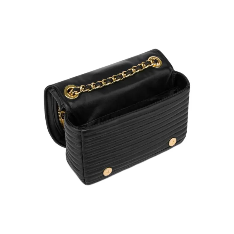 MOSCHINO Sheepskin Crossbody Bag Shoulder Bag Small Size Women's Black-2