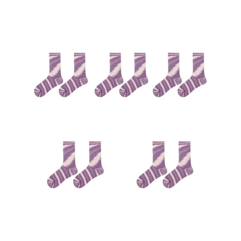 Vine Color Mid Calf Socks Women's 5 Pack-1
