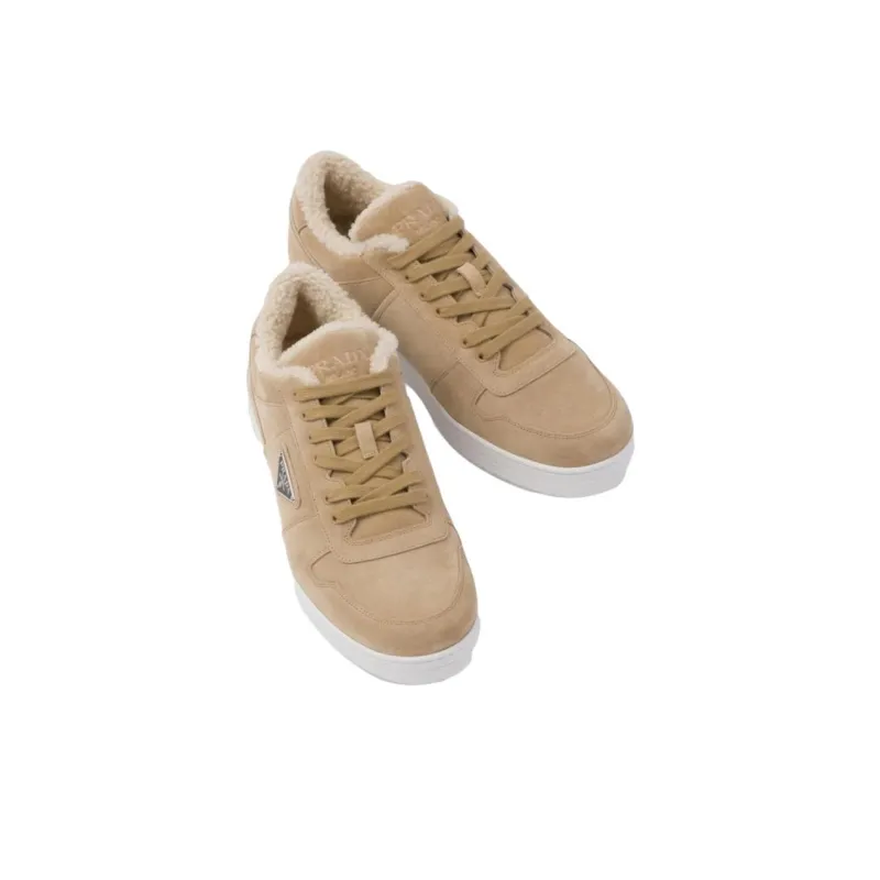 PRADA Low-Top Skateboard Shoes Men's Light Brown-3