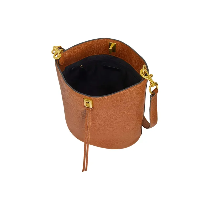 REBECCA MINKOFF Leather Bucket Bag Handbag Shoulder Bag Women's Caramel-2