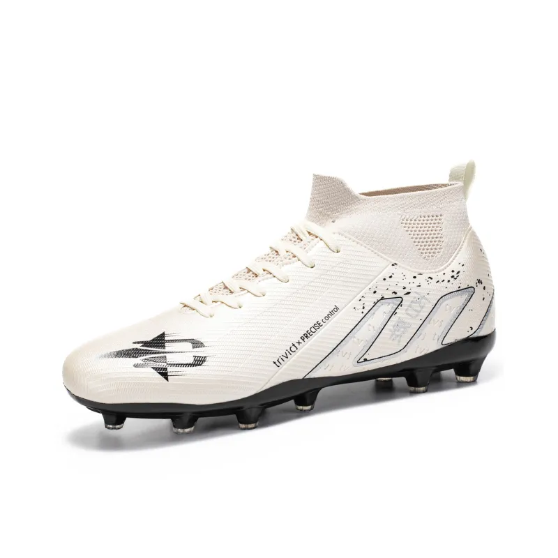 TriVict Win A Hundred Battles And Win A Hundred Victories. Soccer Shoes Unisex Mid Top White/Pink/Aqua/Blue-2