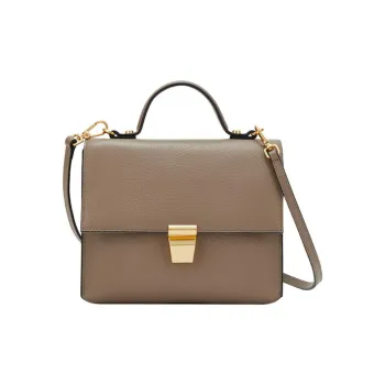COCCINELLE Cow Leather Doctor Bag Portable Crossbody Bag Shoulder Bag Small Size Women's Light Gray