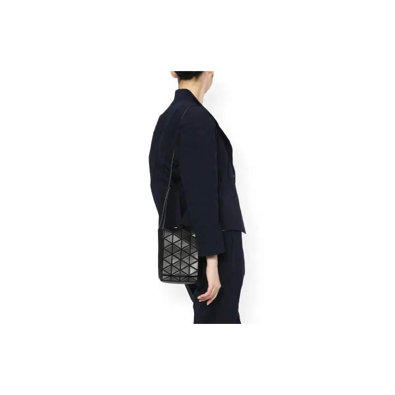 ISSEY MIYAKE Cow Leather Shoulder Bag Crossbody Bag Small Size Women's Black-3