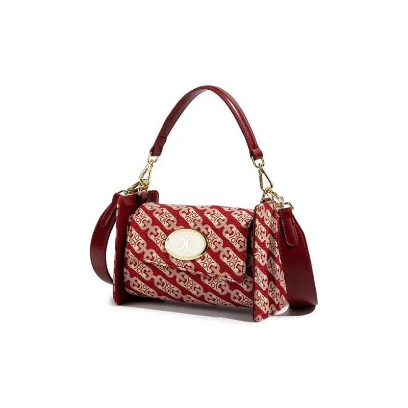MACK JODAER Synthetic Leather Crossbody One Shoulder Handbag Regular Women's Red-4