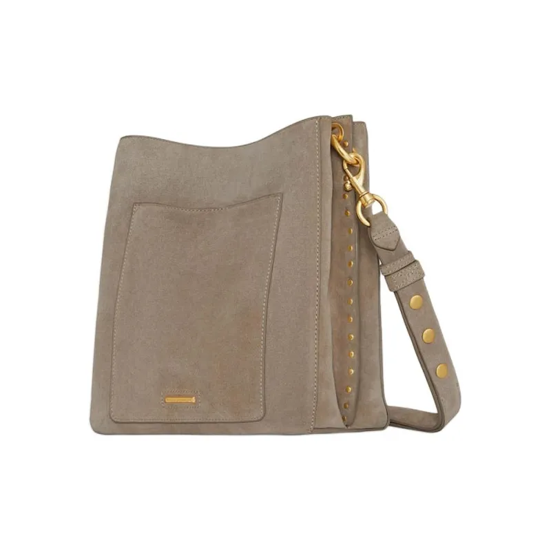 REBECCA MINKOFF Suede Leather Crossbody Bag Shoulder Bag Women's Gray-1