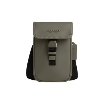 COACH Smooth Calf Leather Crossbody Bag Men's Army Green