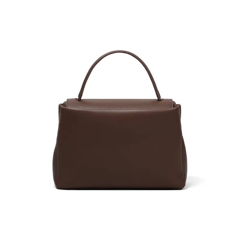 PT'SON Cow Leather Patchwork Synthetic Leather Shoulder Bag Crossbody Bag Regular Women's Coffee-4
