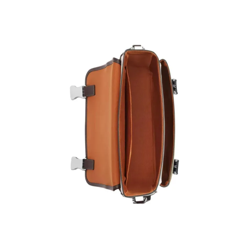 COACH Coated Canvas With Smooth Calfskin Messenger Bag, Shoulder Bag, Crossbody Bag Men's Chalk & Tan-2