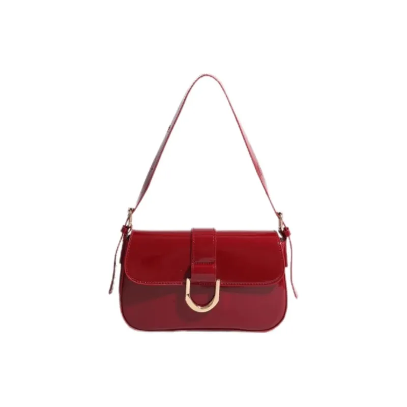 Carksky PU Crossbody Bag Shoulder Bag Regular Women's Red/Black-0