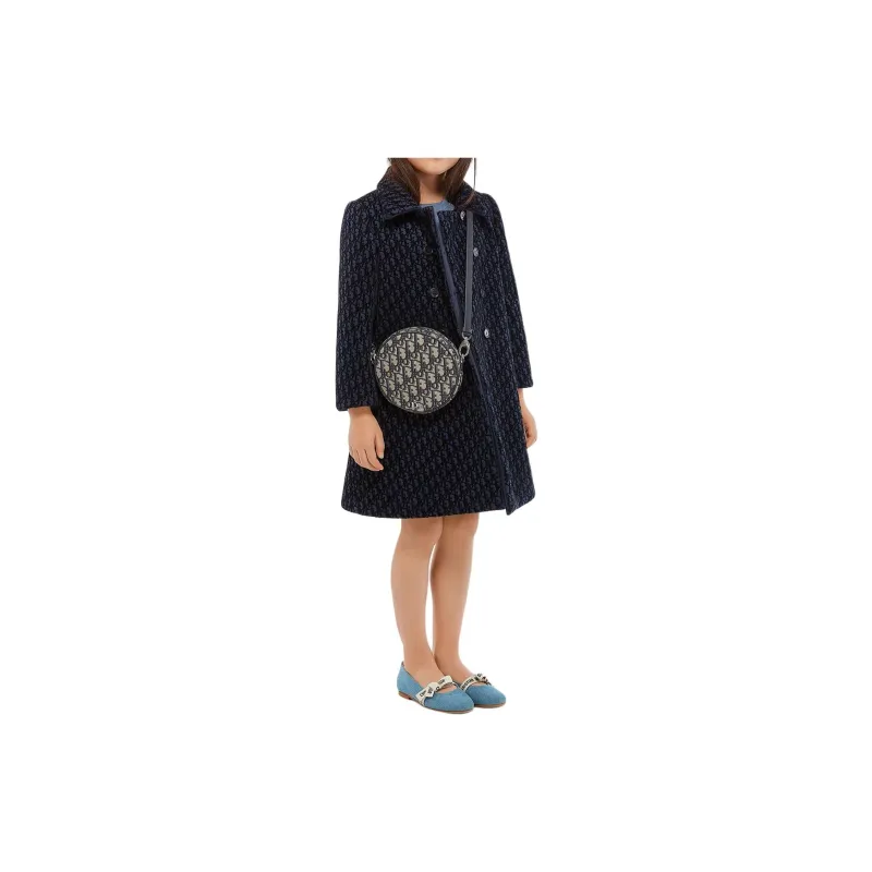 DIOR Canvas With Calfskin Canvas Bag, Round Bag, Crossbody Bag, Shoulder Bag Women's Denim Blue-9