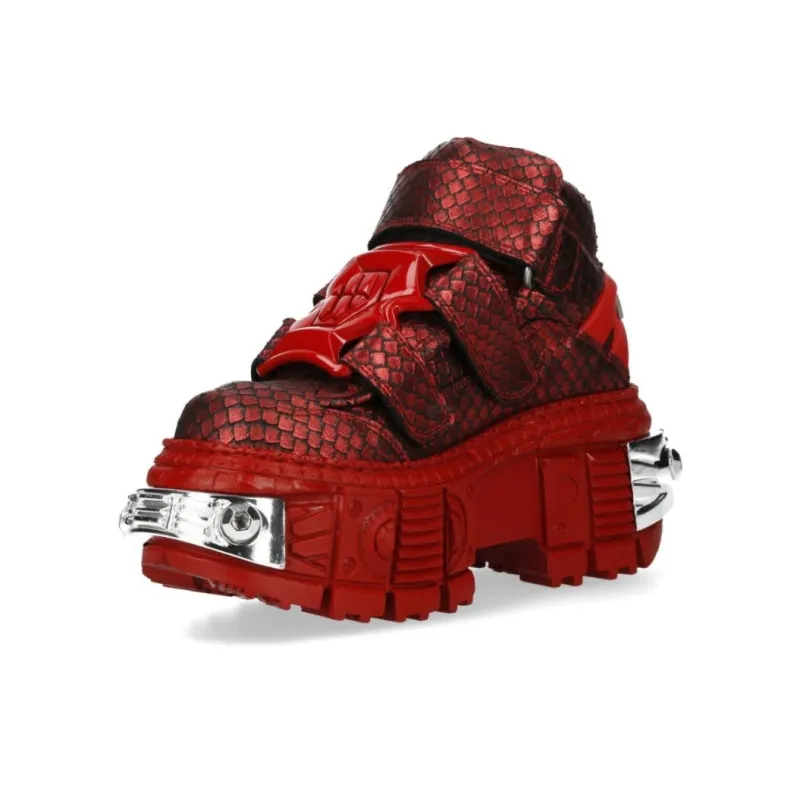 NEW ROCK High-Top Casual Shoes Unisex Red-2