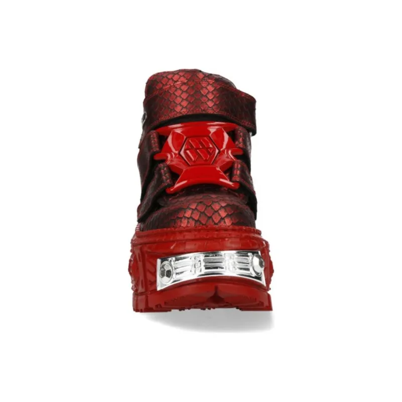 NEW ROCK High-Top Casual Shoes Unisex Red-4