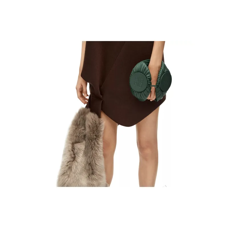 LOEWE Bracelet Pouch In Pleated Pappa Pleated Nappa Vintage Khaki-4