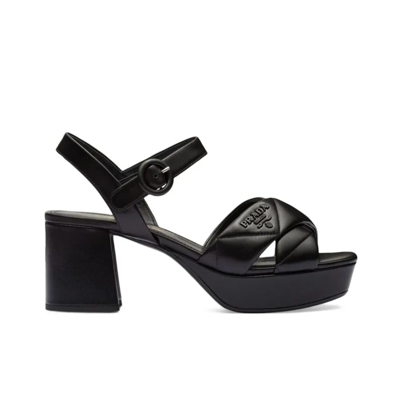 PRADA 65mm Quilted Leather Sandals-1