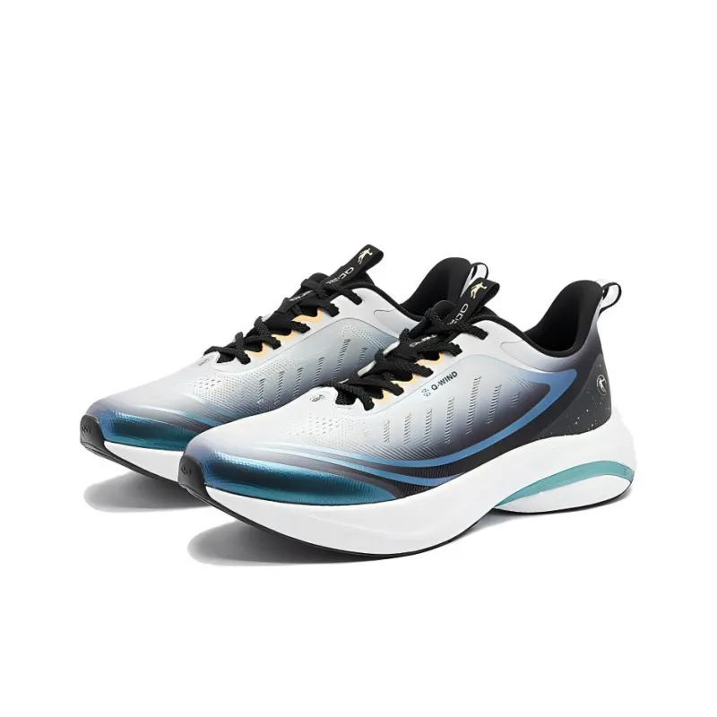 QIAODAN Borderless 6.0 Cushioning Wear-Resistant Low-Top Running Shoes Men's Gray Black-1