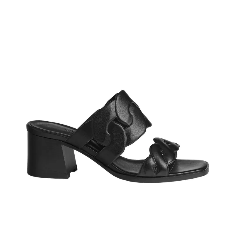 HERMES Gaby Slip Resistant Slide Slippers Women's Black-1