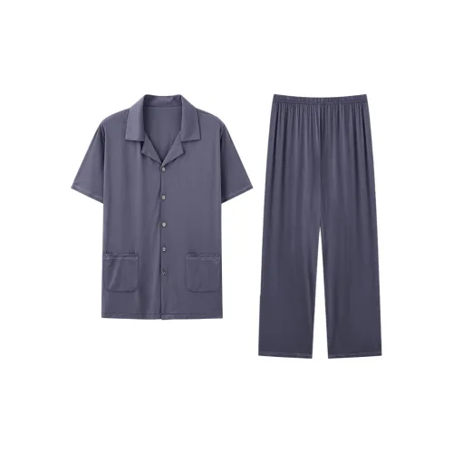 Ordifen Pajama Set Men's Gray Blue