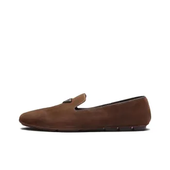 PRADA Logo plaque Suede Driving Shoes