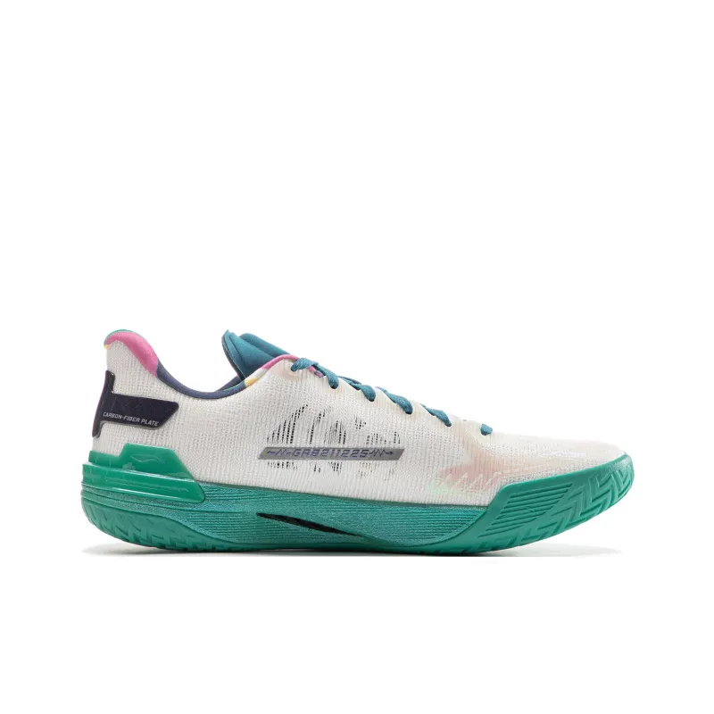 LINING Gamma Basketball Shoes Men Low Top White Green-1