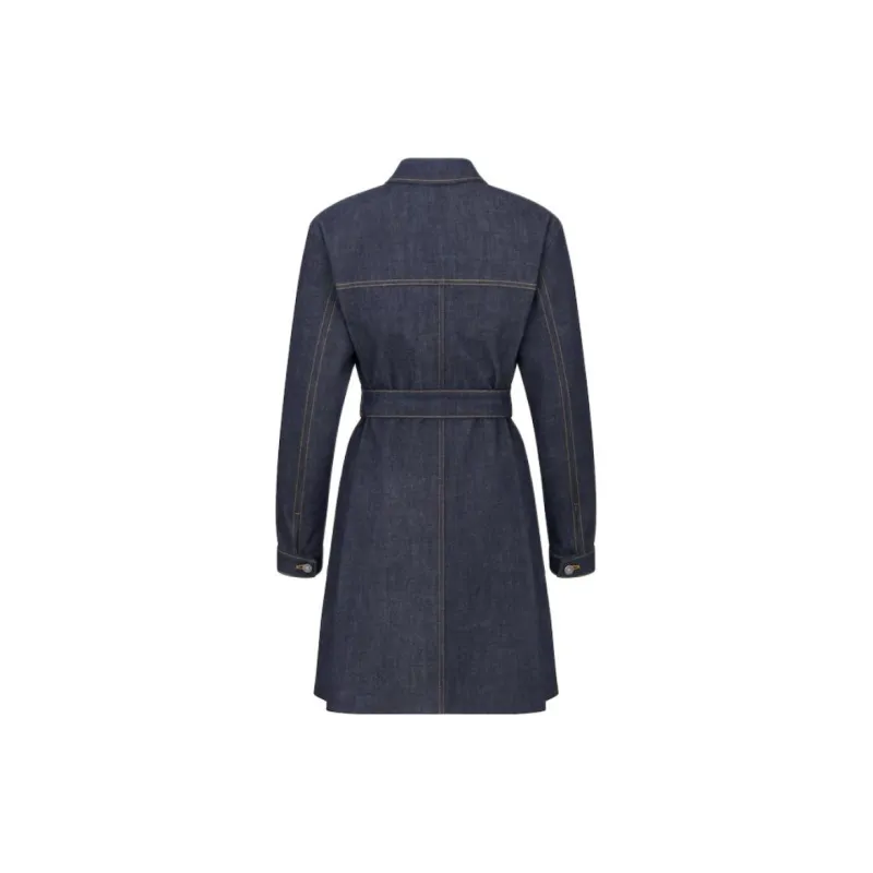 DIOR Long Sleeved Dresses Women's Blue-1
