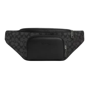 COACH Belt Smooth Calf Leather Fanny Pack Men's Charcoal Gray