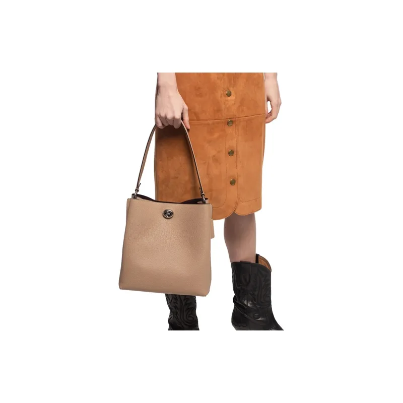 COACH Charlie Leather Bucket Bags Crossbody Bag Shoulder Bag Women's Oat-3