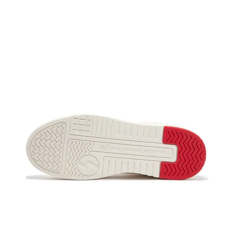 361° Anti Slip Wear Resistant High Top Skateboard Shoes Women's White Red-4