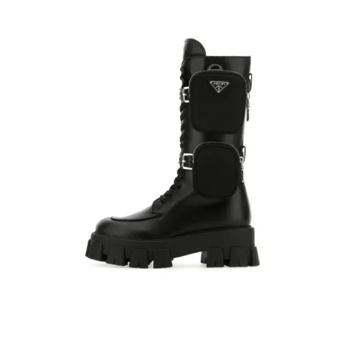 PRADA Monolith Knee-high Boots Women's Black