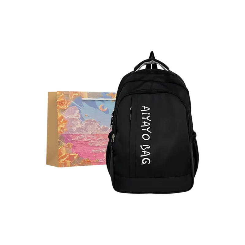 BRINCH Nylon Backpack Women's Pink/Blue/Black/Yellow/Green-8