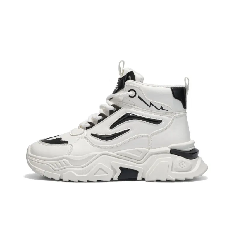 PNKE Anti Slip And Wear Resistant Height Increasing High Top Casual Shoes Men's-0