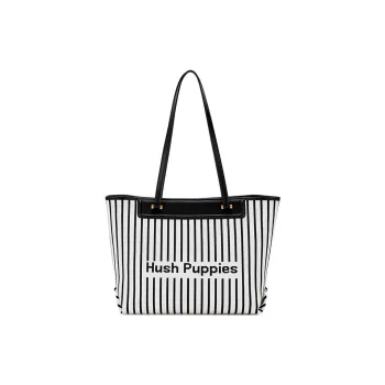 Hush Puppies Split Cow Leather Bonded Synthetic Leather Shoulder Bag Women's Black/Brown
