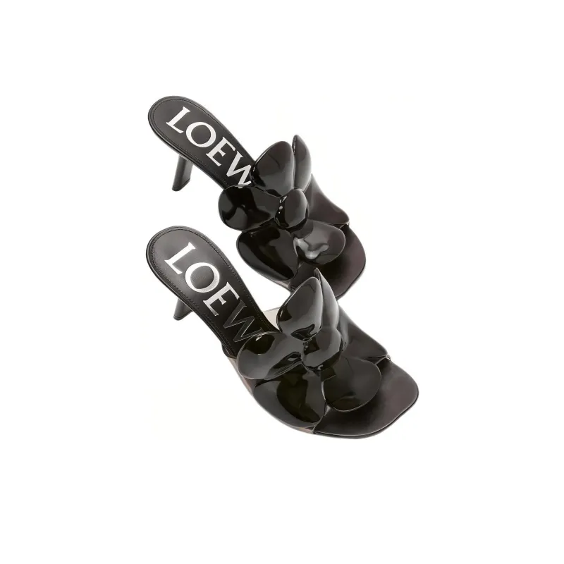 LOEWE Petal Slip Resistant Slide Slippers Women's Black-3